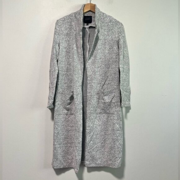 Dynamite Grey Marled Long Open Front Cardigan Jacket – Size P/S - Picture 2 of 13